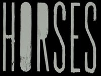 The title card for the horror video game "Horses."