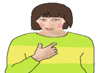 Chara pointing at themself