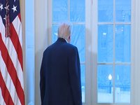 Donald Trump Looking Out Window at Ballroom / What a View meme.