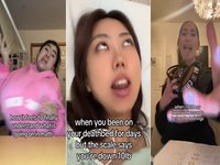 Three examples of the kakegurui masho trend on TikTok