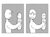 The bottom two panels from the "you're the father" meme