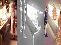 Three examples of the burning kitchen redraw meme trend.