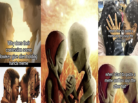 Aliens Holding Hands / Aliens Touching Heads meme examples.