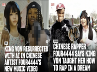 Chinese rapper Four4444 is chosen as King Von's vessel meme examples.