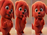 Red Dog Middle Finger GIF meme.