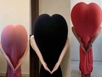Three examples of women doing the butt heart challenge.