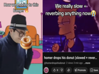 Homer Drops His Donut meme and song image examples.