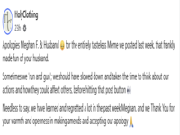 HolyClothing Meme Controversy / Holy Clothing meme backlash image example.