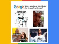 Google Intelligent Search Box Prioritizing AI Answers Controversy meme example.