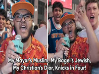 My Mayor's Muslim My Bagel's Jewish My Christian's Dior Knicks in Four meme image example.