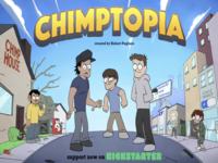 Chimptopia series title artwork.
