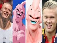 Erling Haaland Majin Buu meme example.