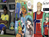 Hatsune Miku World Cup Custody Battle meme and image examples.