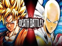 Saitama vs Goku death battle image cover.