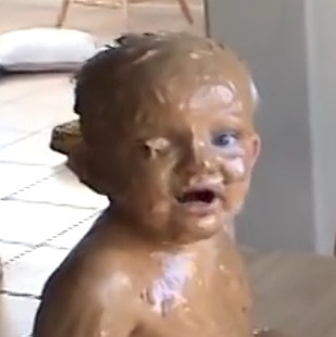 baby with peanut butter