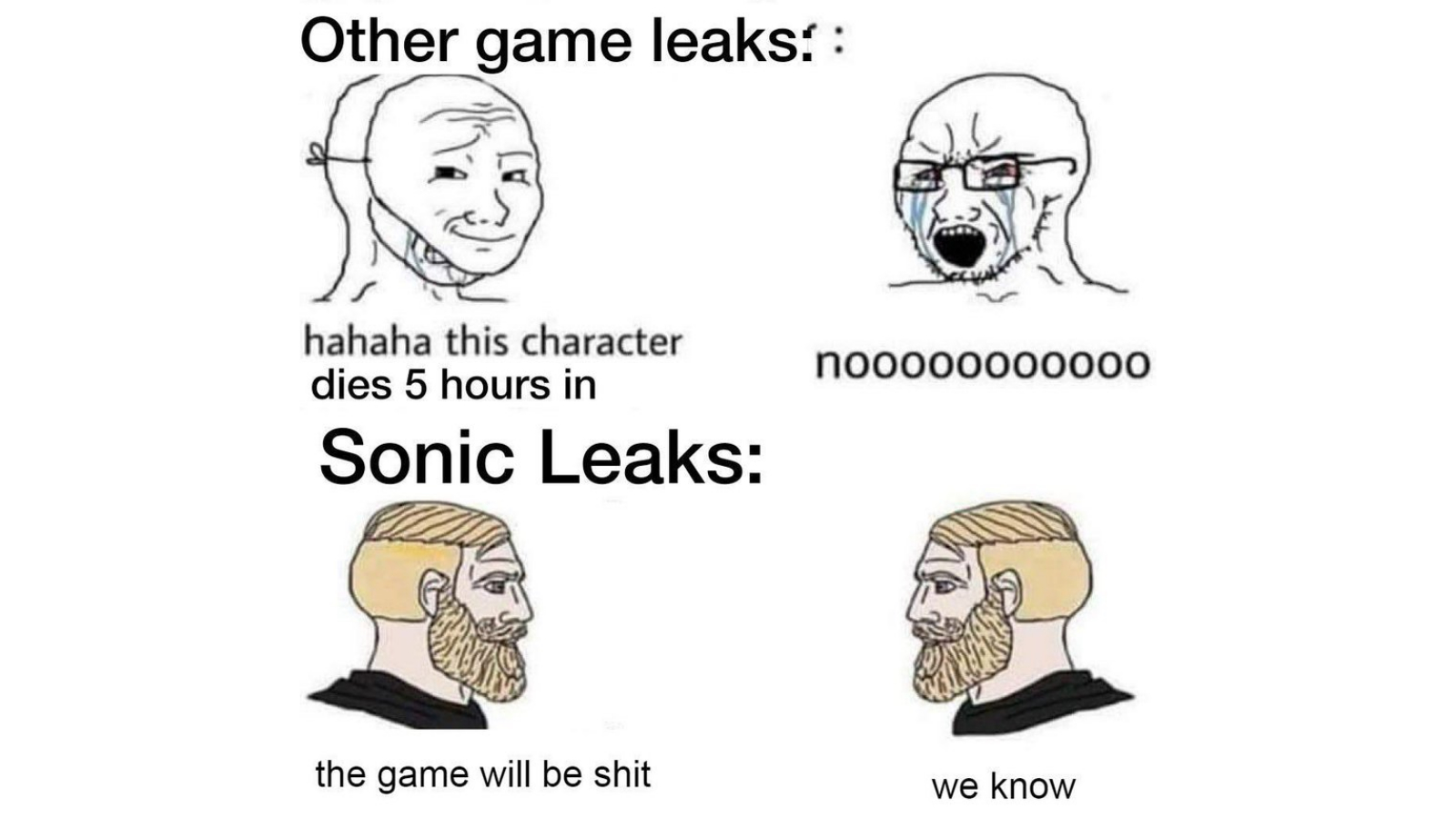 Crying Wojak Soyjak Vs Chad AI Memes Template