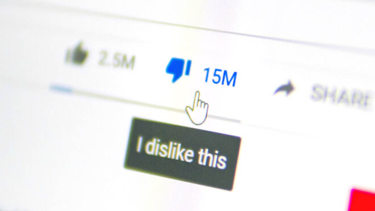 An image of the YouTube dislike button.