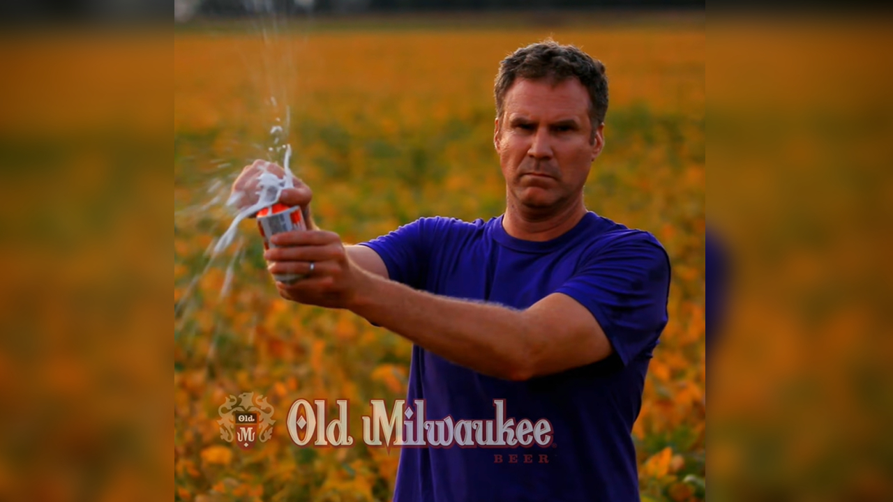 Will ferrell cracking a beer gif