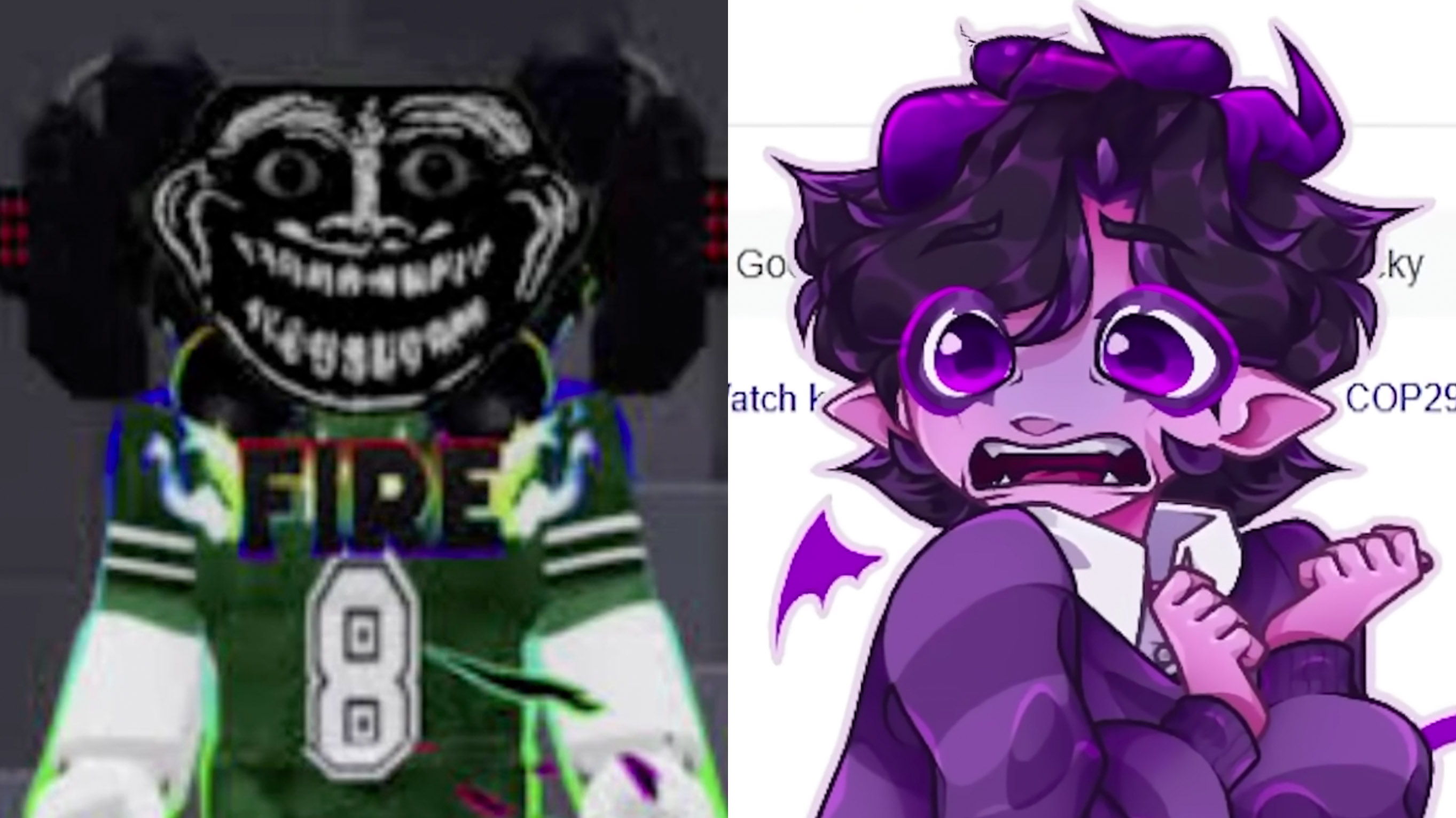 JellyBean vs Trollface / JellyBean is a Diddy Blud meme examples.
