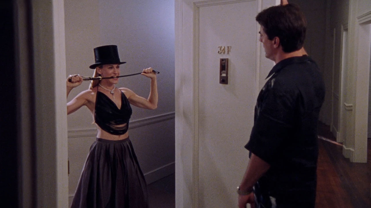 Carrie Bradshaw at Big's Door meme from sex and the city depicting Sarah Jessica Parker.