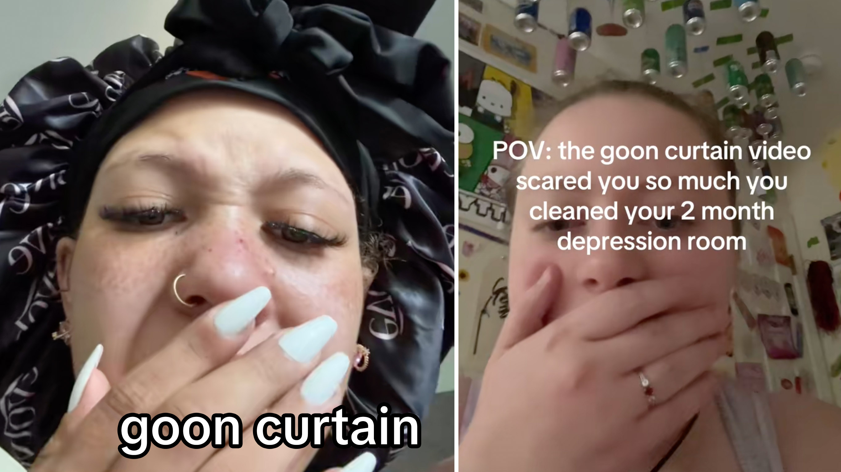 Goon Curtain TikTok video image examples.