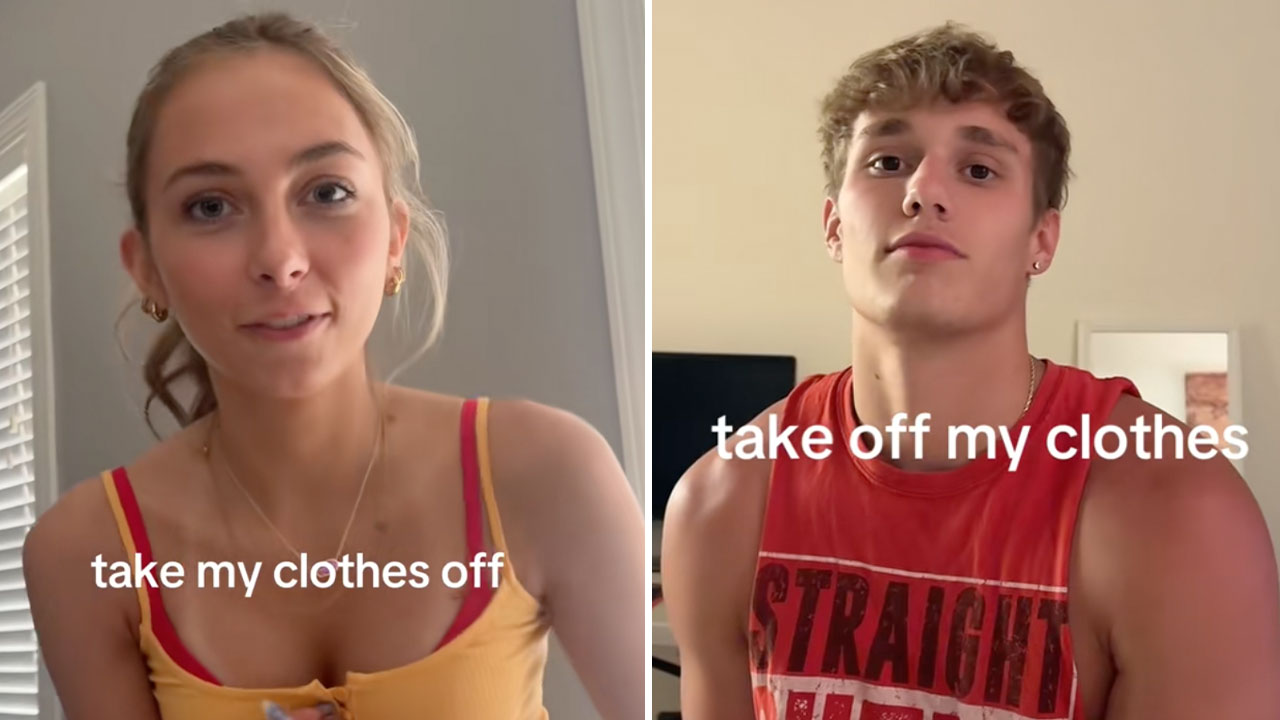 Take My Clothes Off trend image examples.