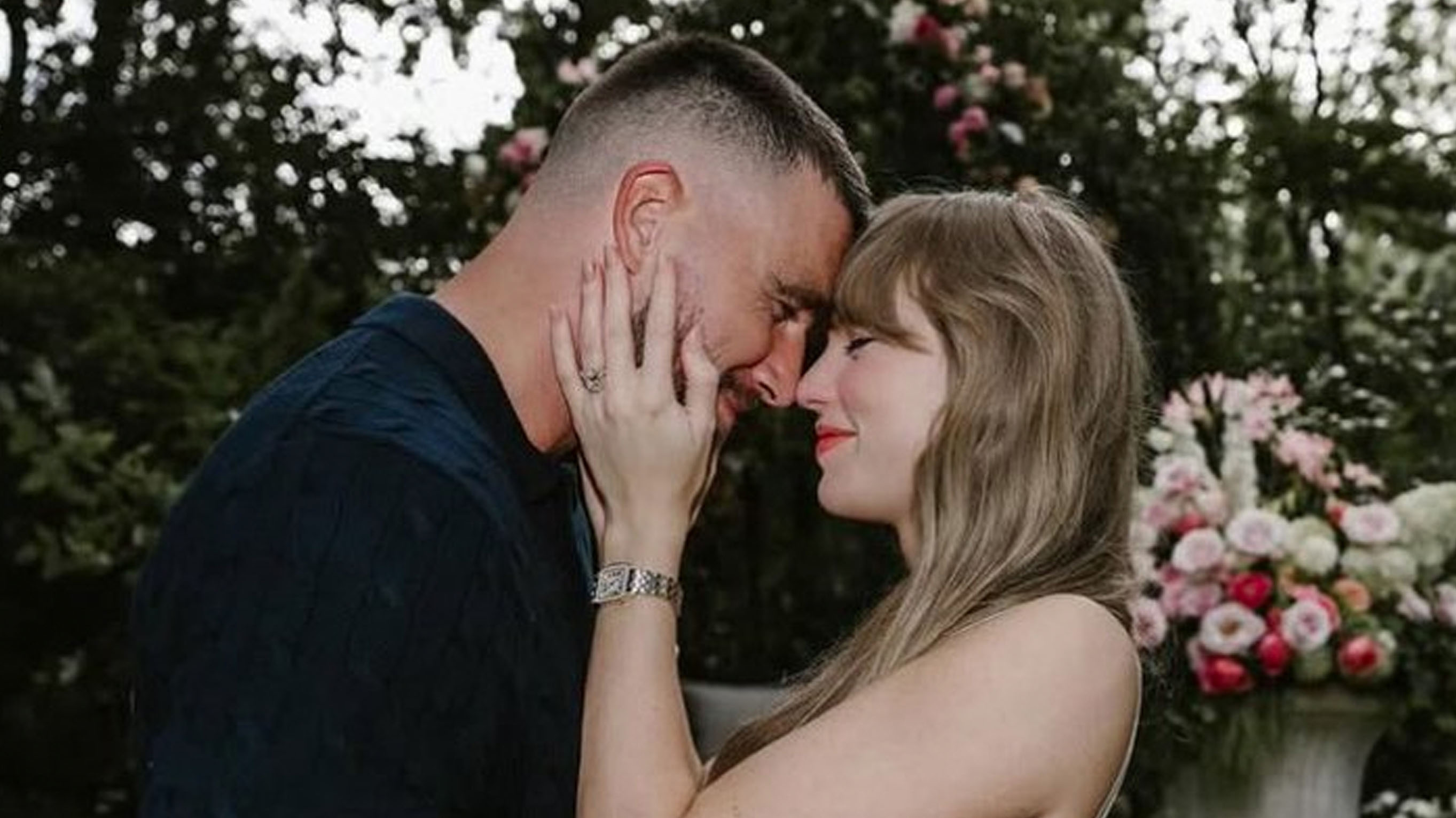 Taylor Swift and Travis Kelce Engagement image example.