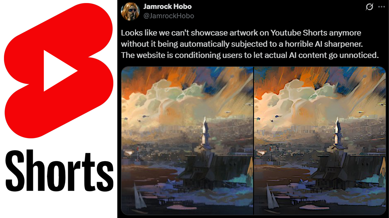 YouTube AI Filter Controversy image and tweet examples.