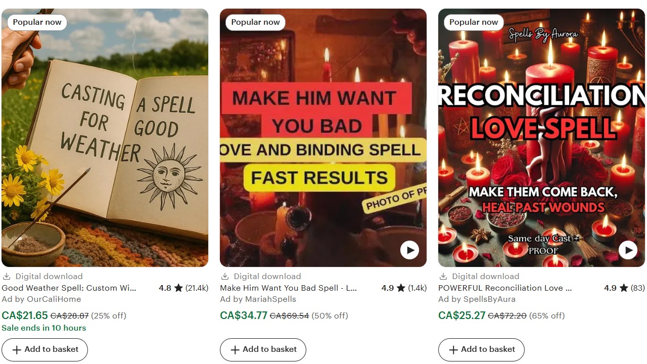 Etsy Witch image examples.