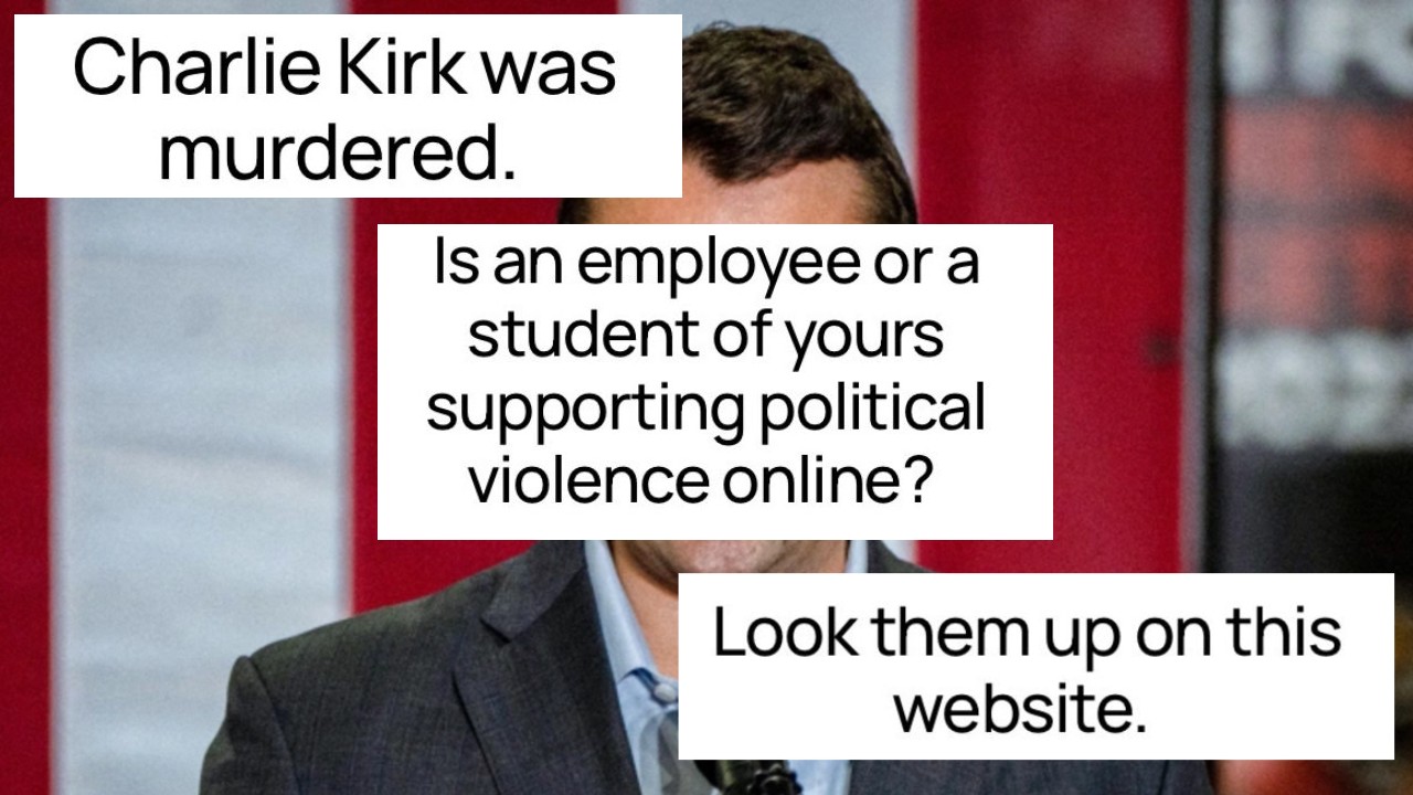Charlie Kirk Critics Doxxing Campaigns image examples.