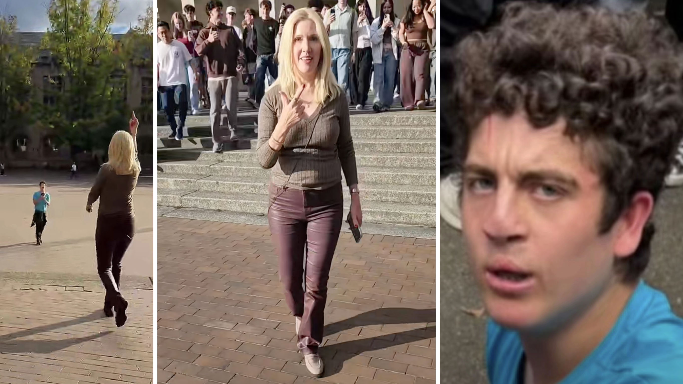 University of Washington Class Confronting Nazi Who Interrupted Psych 210 Video image examples.