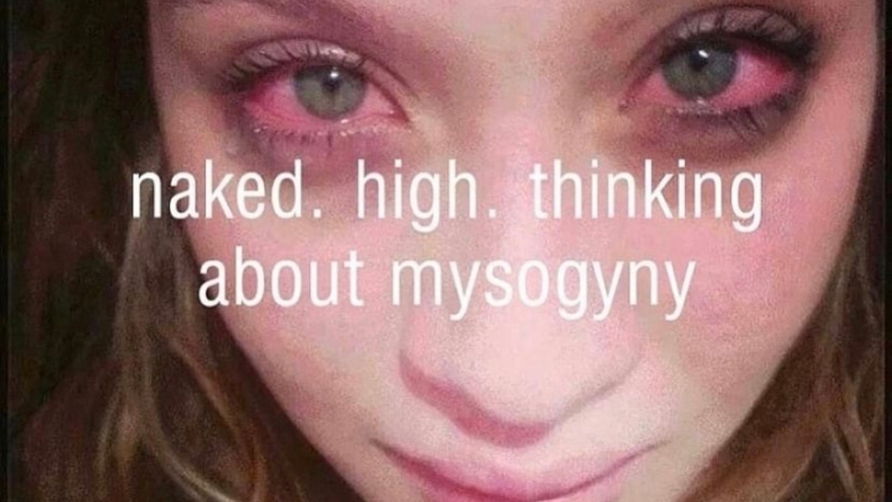 Naked High Thinking About Mysogyny meme.