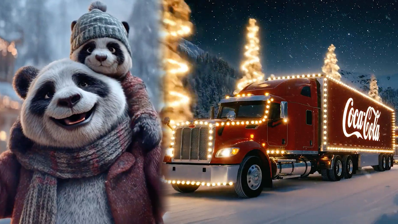 AI-Generated Coca-Cola Christmas Ad image examples.