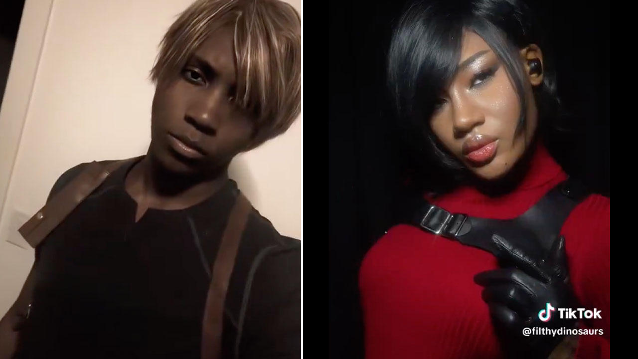 Black Leon Kennedy and Ada Wong Cosplays image examples from Tiktok.