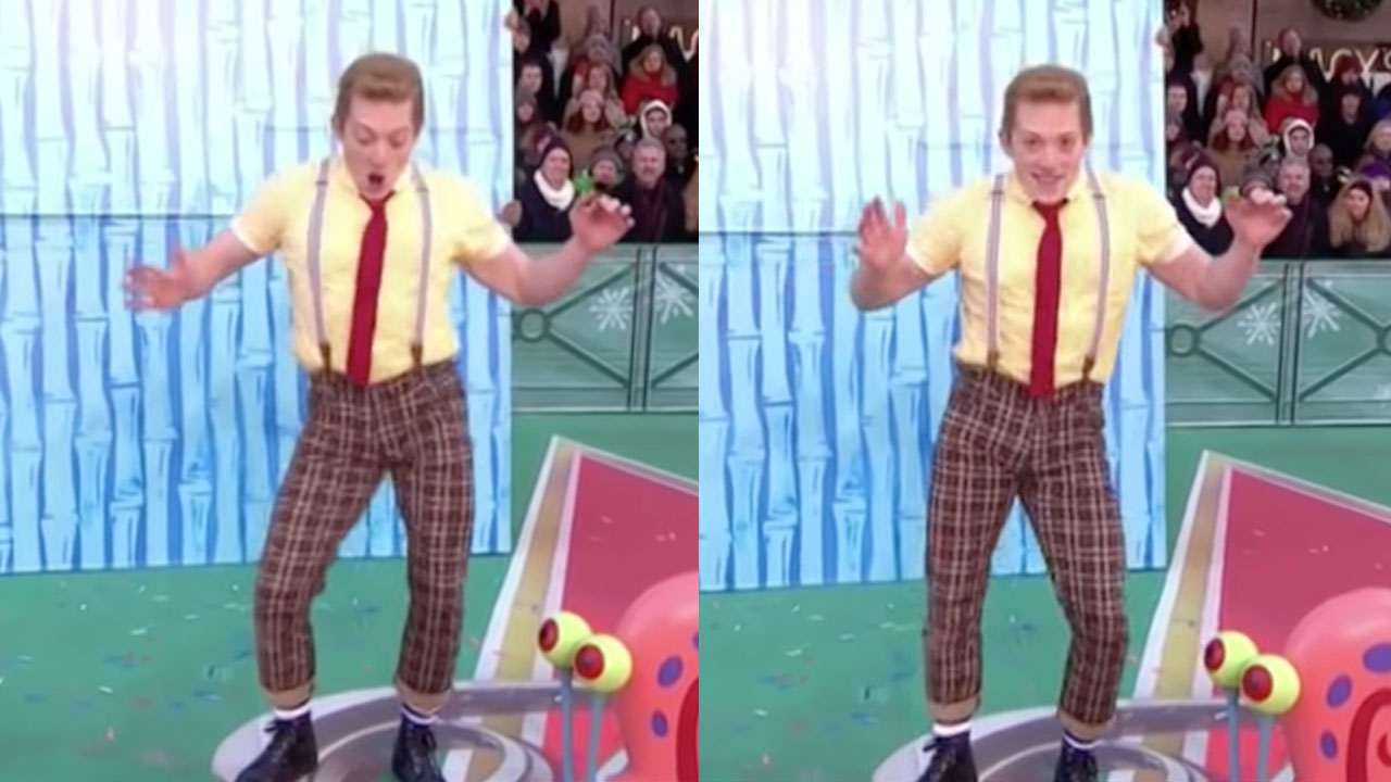 Ethan Slater Dancing as SpongeBob