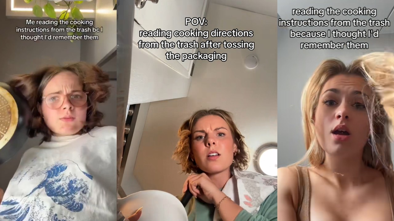 Reading Cooking Instructions From the Trash image examples from tiktok.