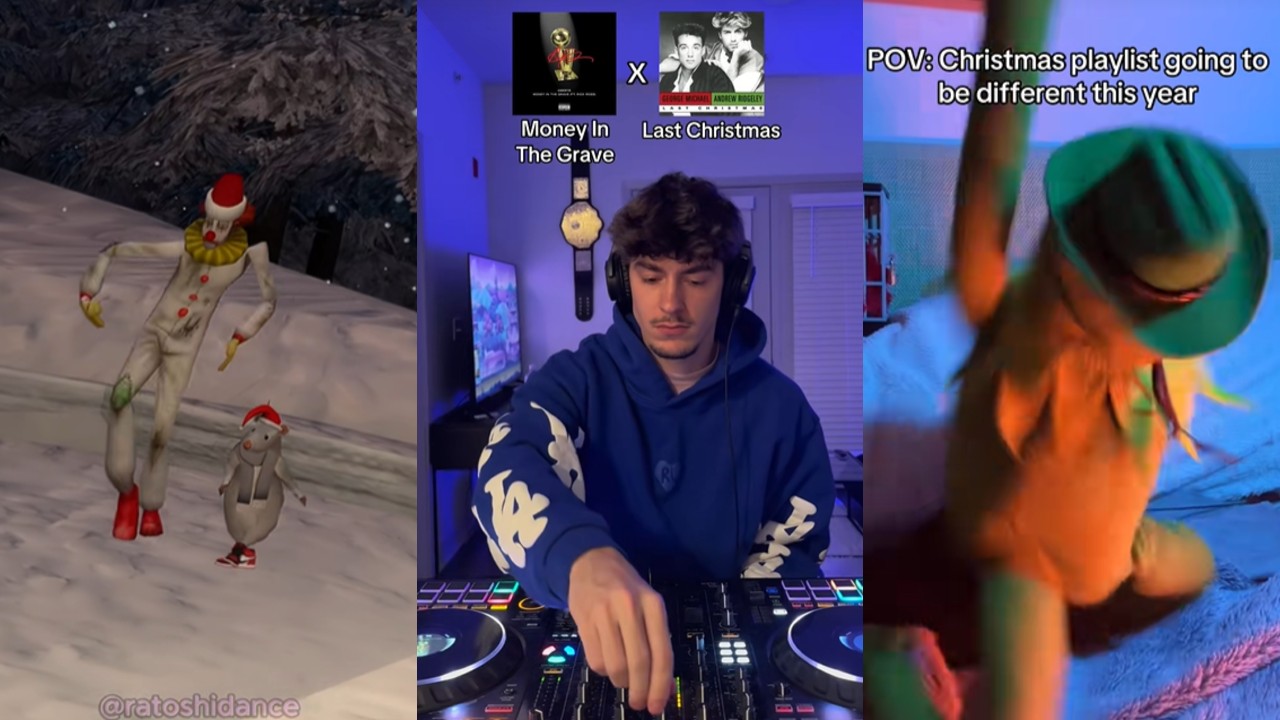 Three examples of videos using the mashup of "Last Christmas" and "Money In the Grave."
