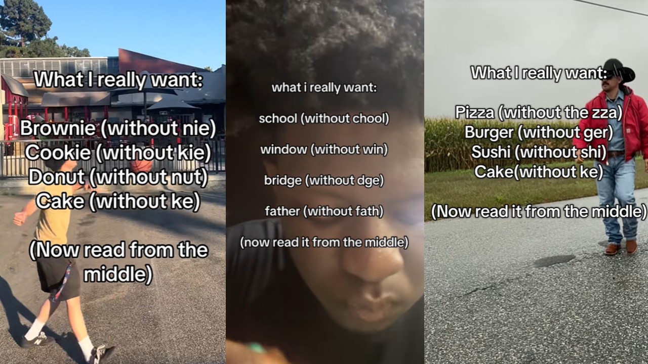 What I Really Want / Now Read It From the Middle meme image examples.