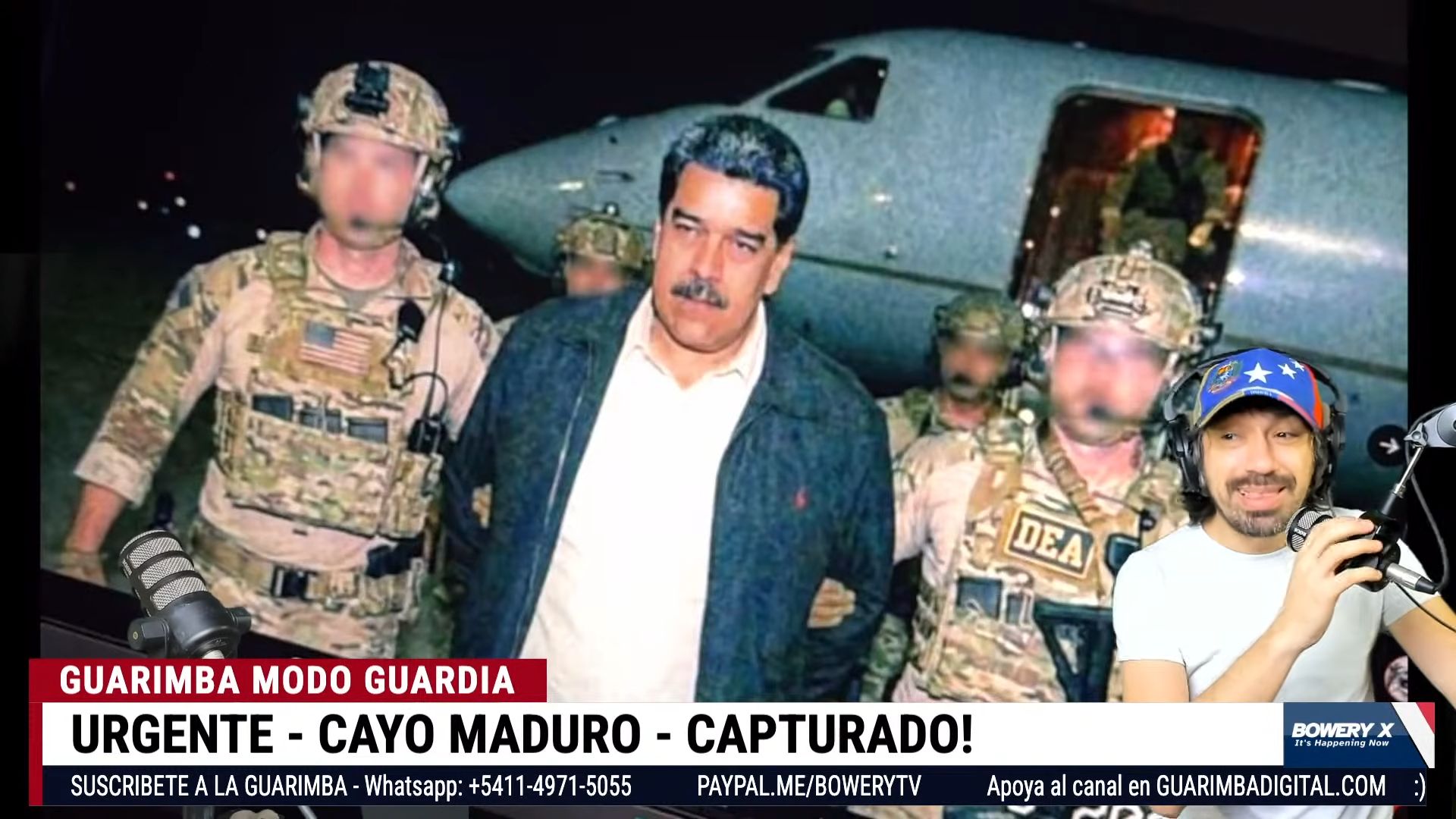 Urgente Cayo Maduro Capturado meme depicting the original news image.