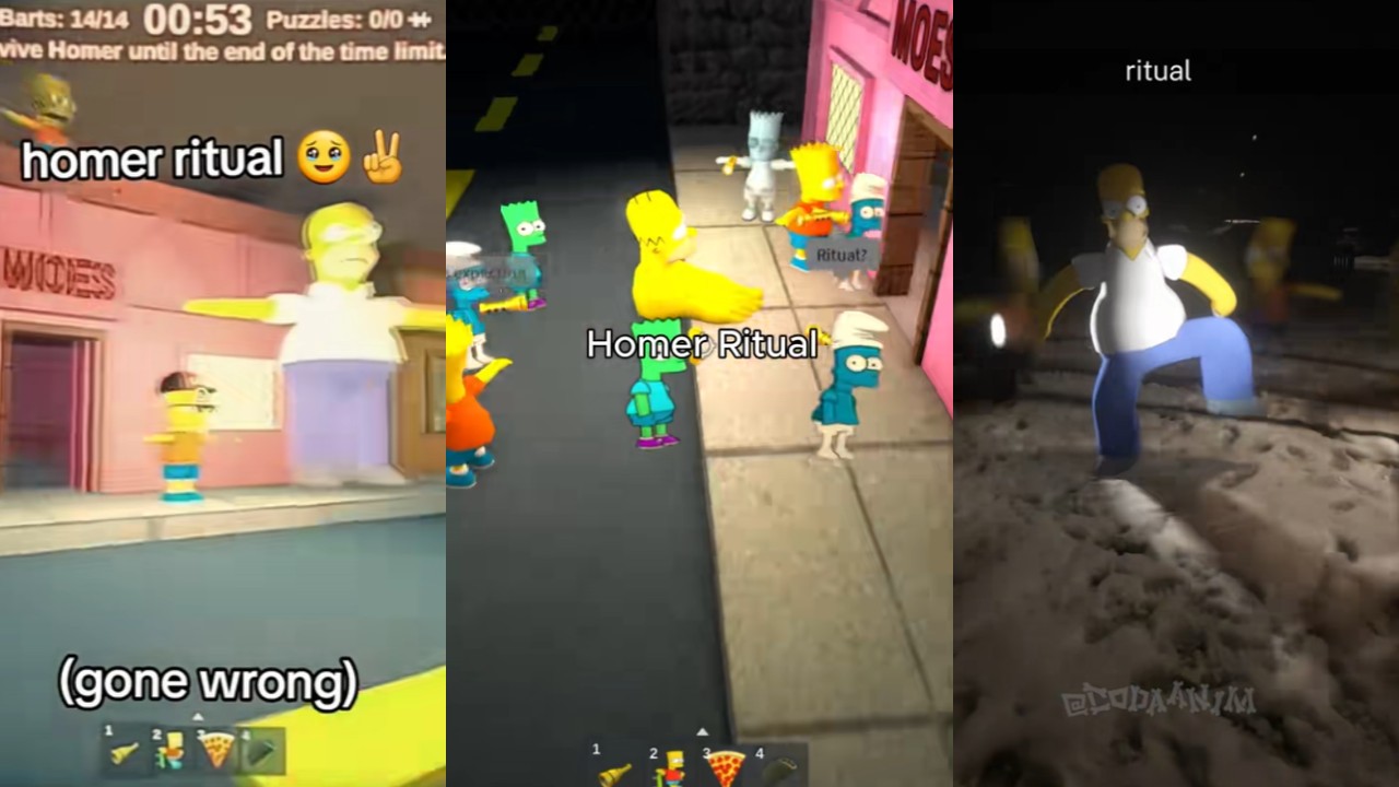 Homer Ritual image examples from the You vs Homer game.