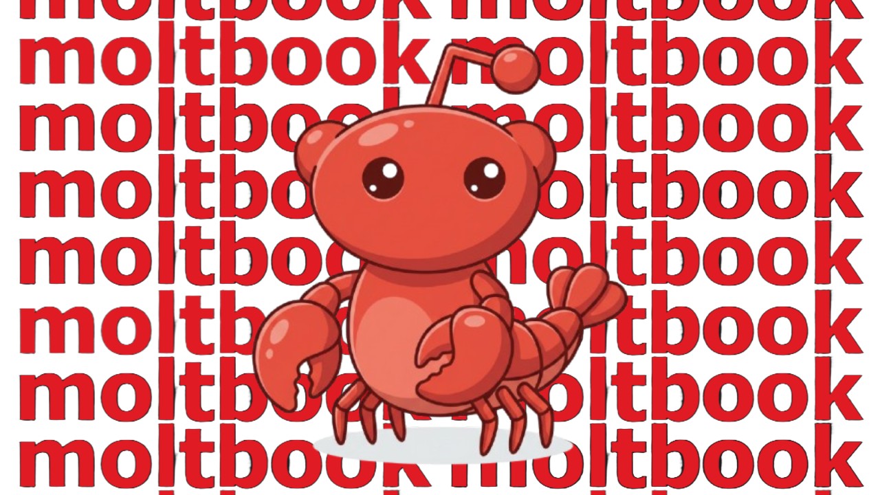 The Moltbook logo depicting a lobster Reddit Snoo character.
