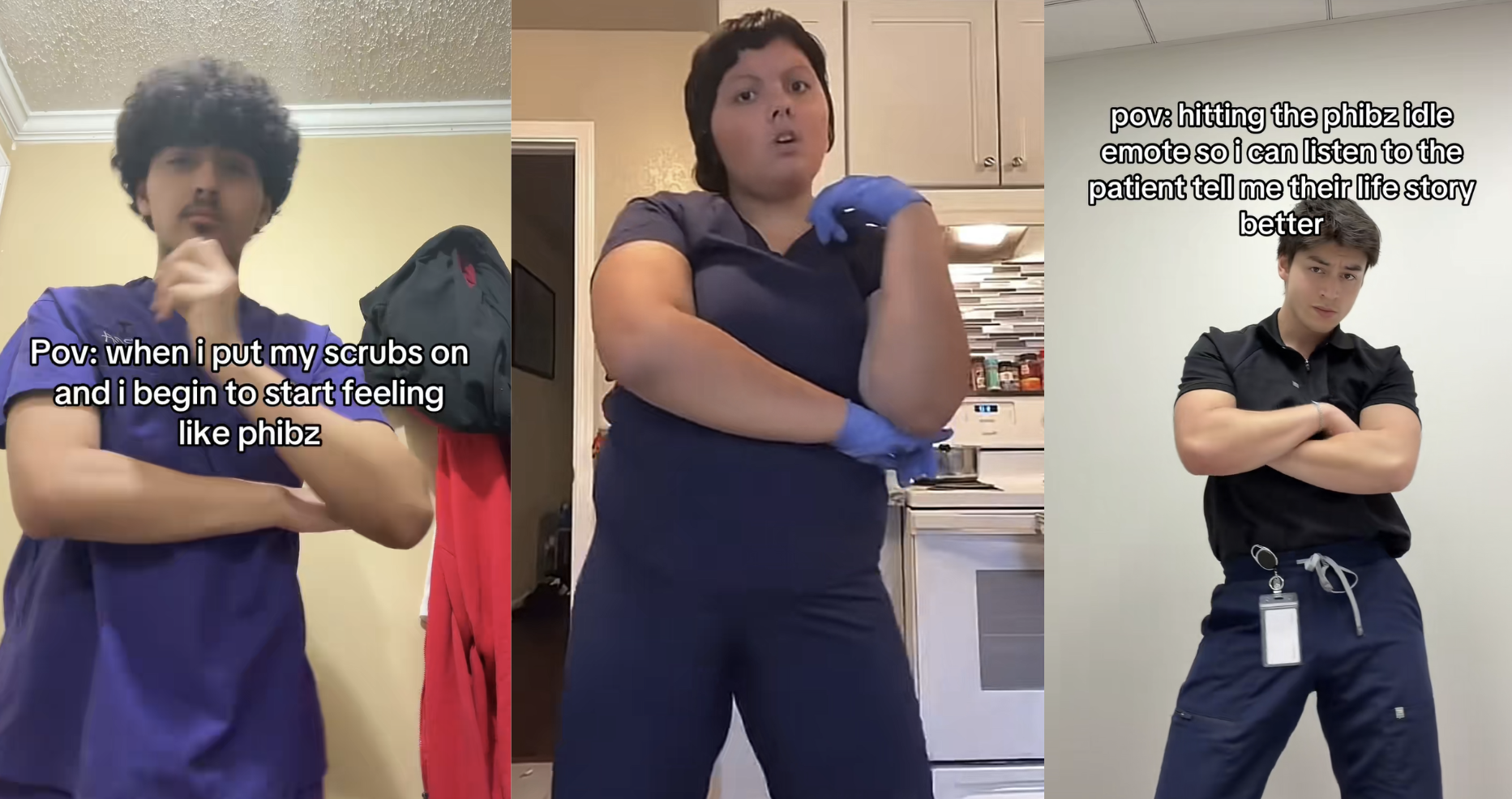 Phibz Emotes / Phibz Idle Animations meme examples from tiktok.