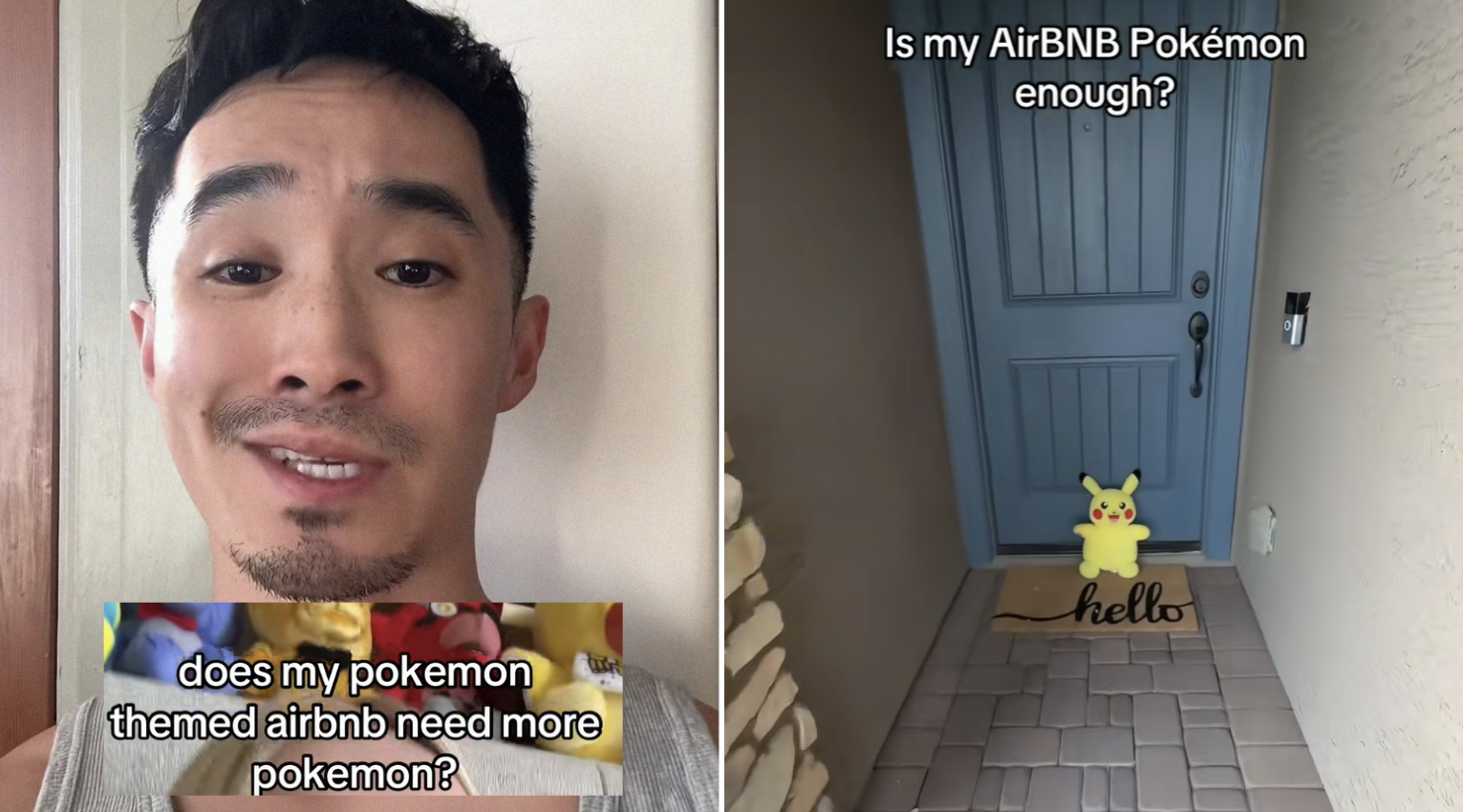 Pokémon Themed Airbnb tiktok drama image examples.