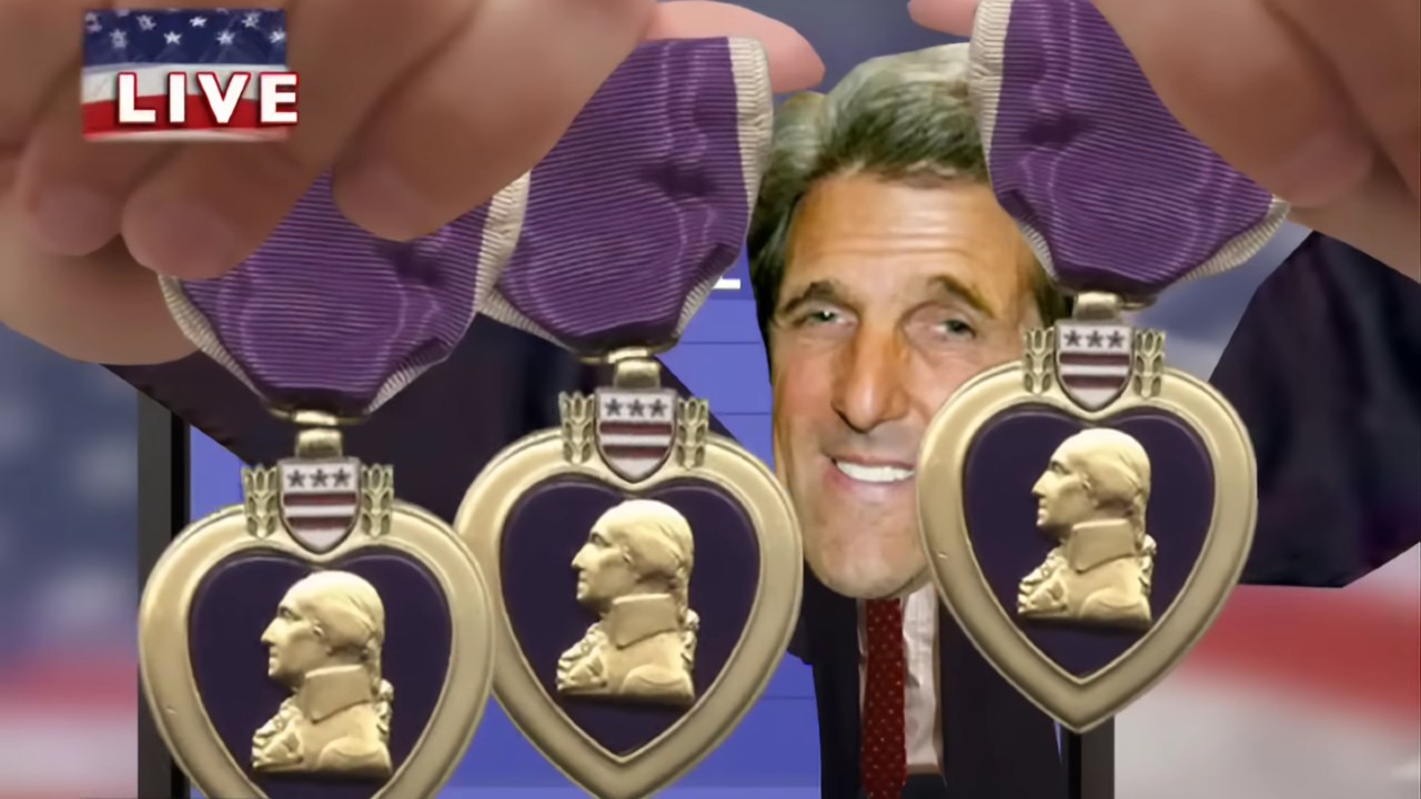 Old 'JibJab' Video About John Kerry's Three Purple Hearts Becomes A Brainrot Meme