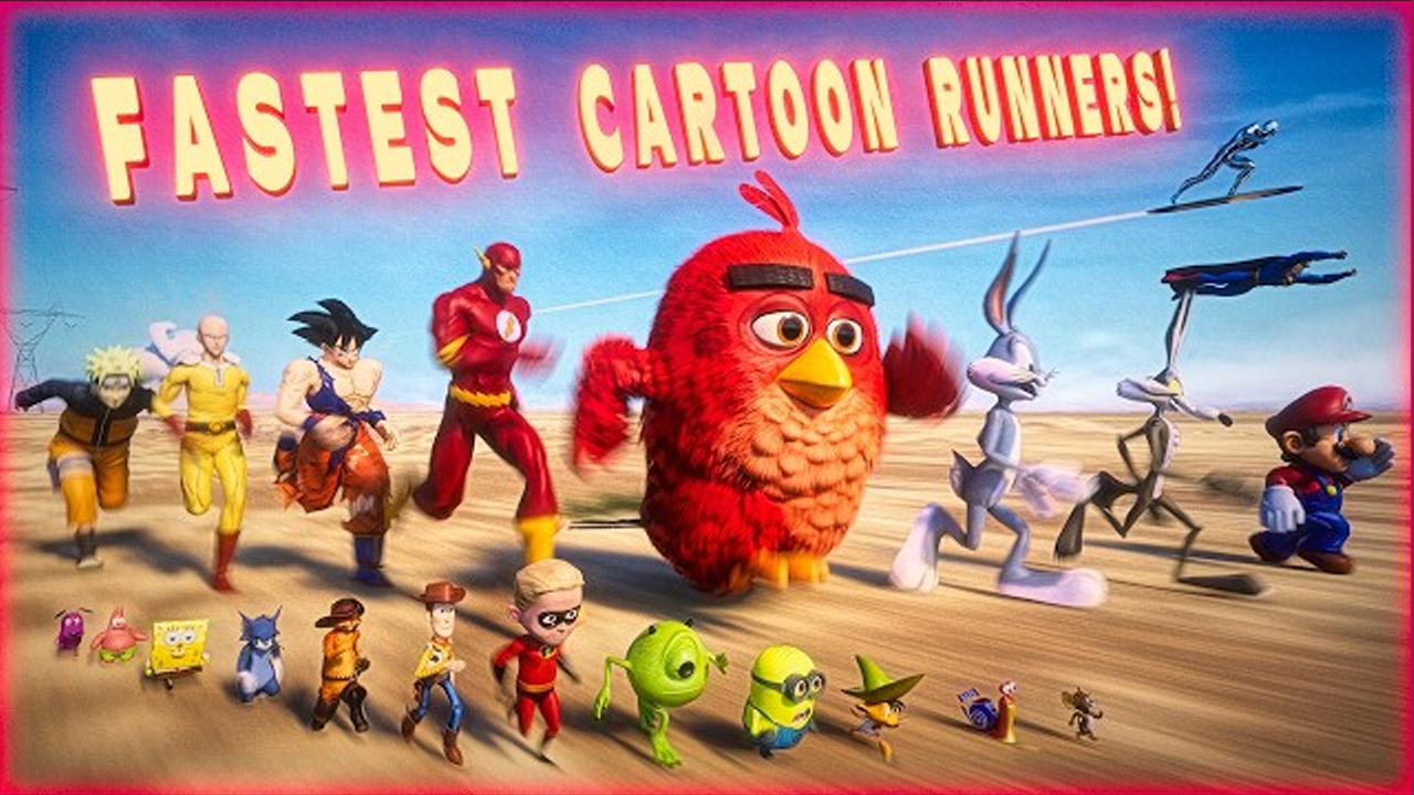 Fastest Running Cartoon Characters Ever / Cartoon Characters Running meme and video image example.
