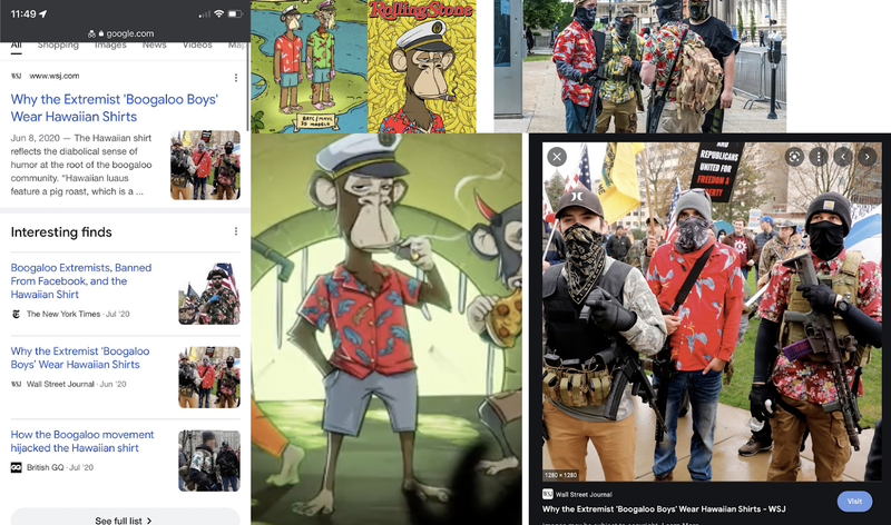 Alleged evidence of BAYC's ties to the Boogaloo Movement.