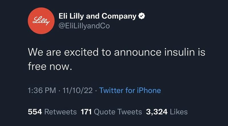 twitter eli lilly insulin prank