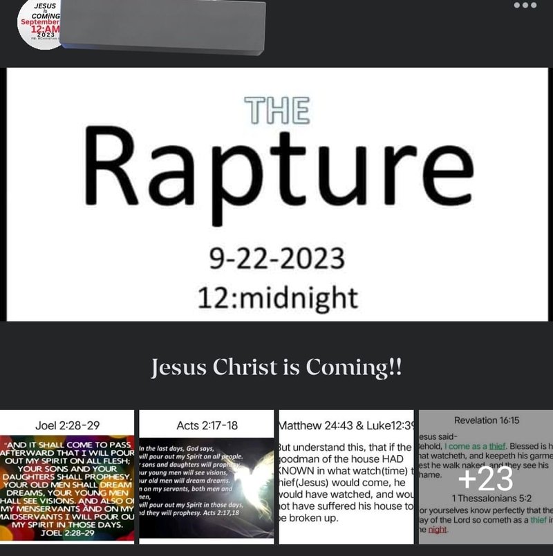 Viral graphic predicting The Rapture. 