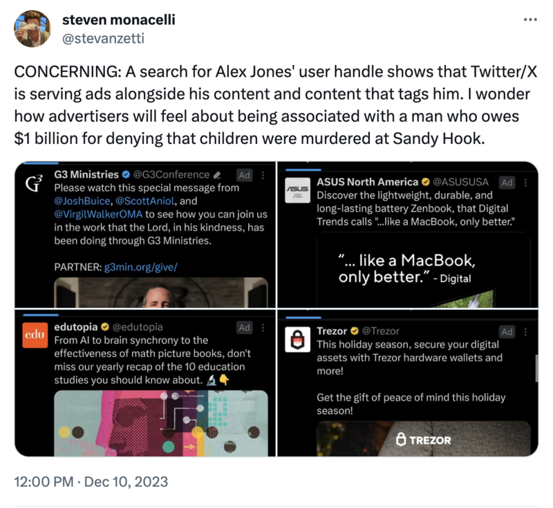 Not going to win back advertisers this way