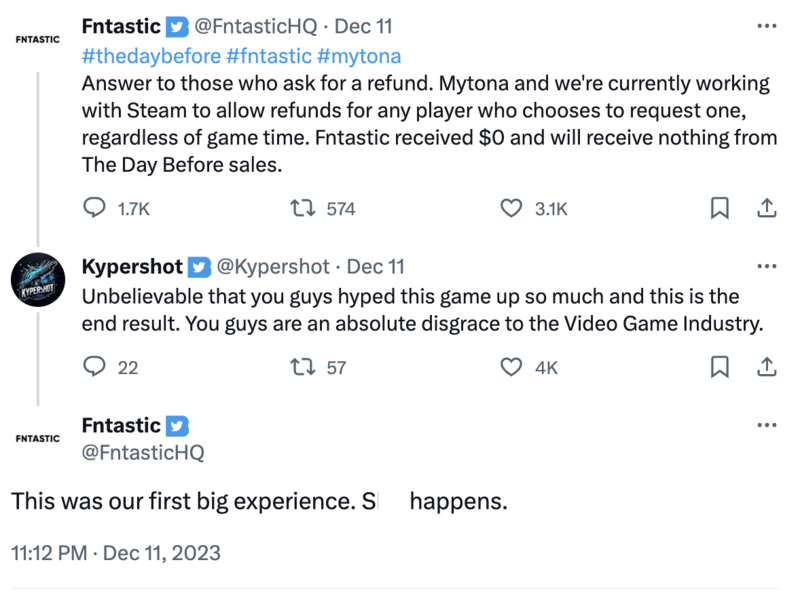 Fntastic's response. Fntastic's response.